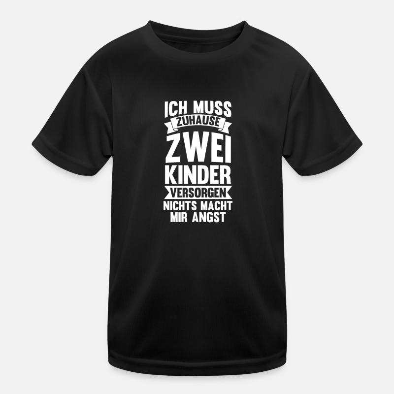 2 Kinder Familie Mama von 2 Kindern Geschenk Kinder Funktions-T-Shirt