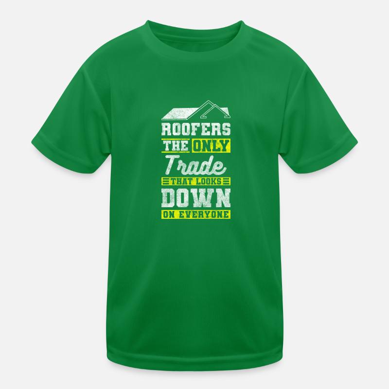 Dachdecker Ziegel Häuser Dachdeckermeister Kinder Funktions-T-Shirt