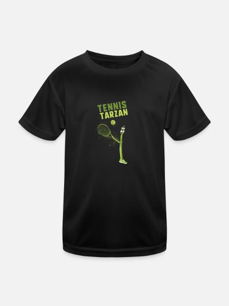 tennis,spargel,spargel,comic,grüner spargel - Kinder Funktions-T-Shirt - Schwarz