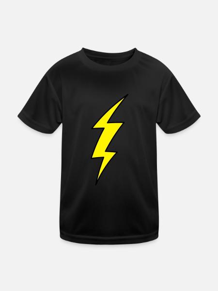 Blitz - Kinder Funktions-T-Shirt - Schwarz - Vorne