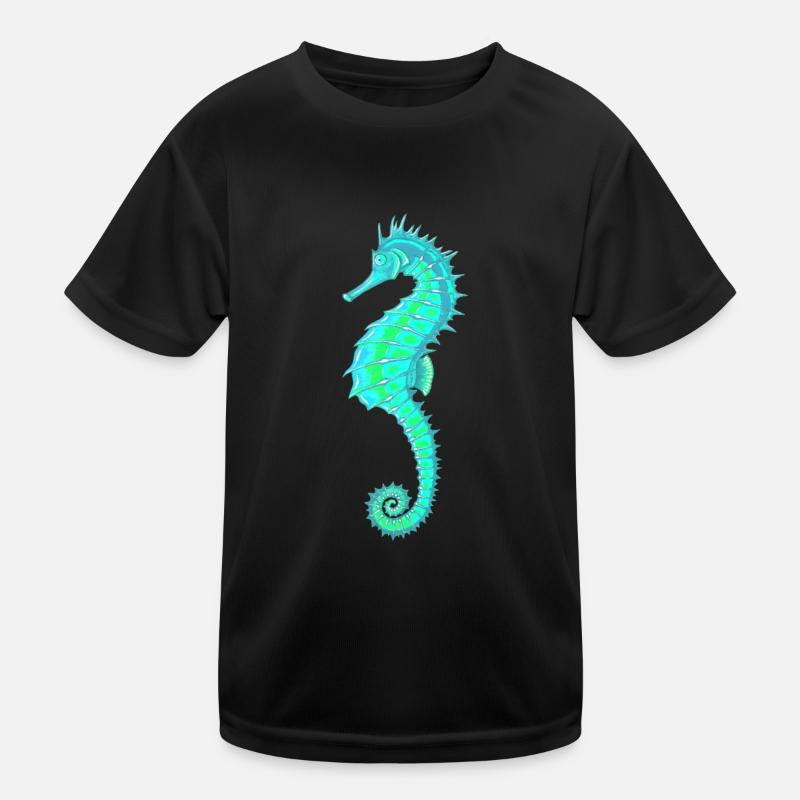 Seepferdchen Türkis. Meeresleben. Seepferdchen Kinder Funktions-T-Shirt