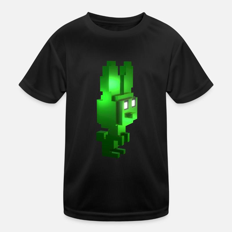 Green Creature 8-Bit Bunny: Gaming Vegan T Shirt Kids Functional T-Shirt
