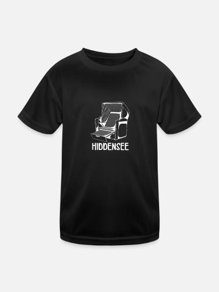 HIDDENSEE STRANDKORB - Kinder Funktions-T-Shirt - Schwarz - Vorne