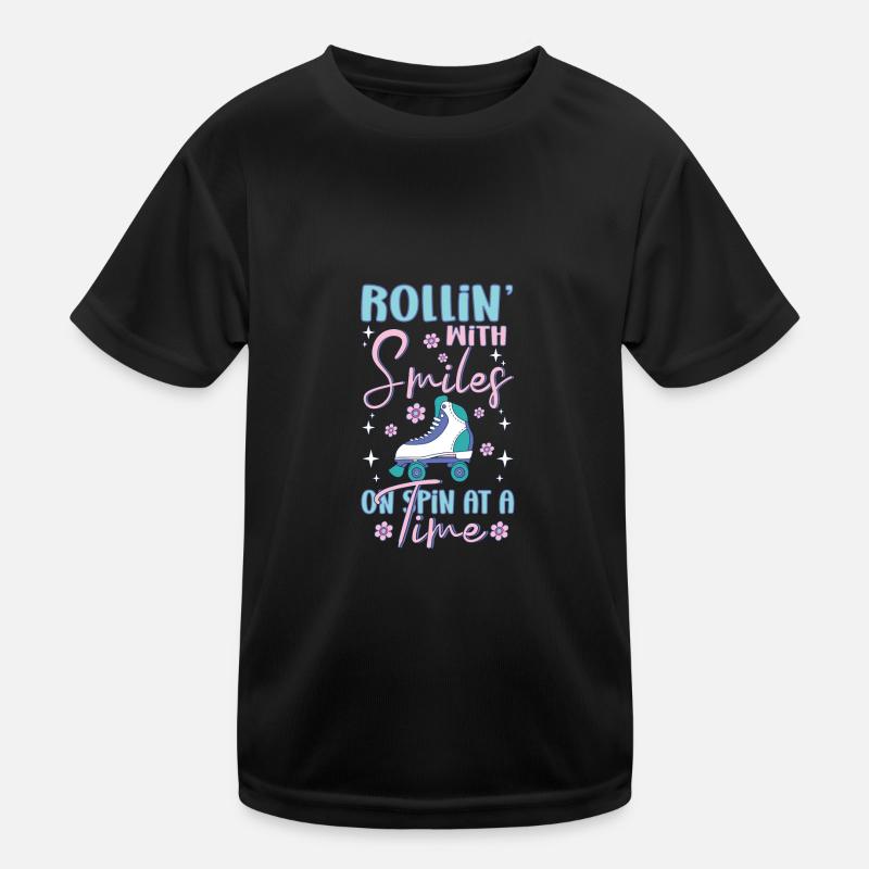 Rollerskater Party Rollin With Smiles Gift Kinder Funktions-T-Shirt