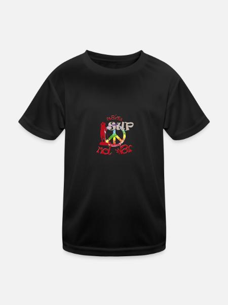 Make SUP not War - Kinder Funktions-T-Shirt - Schwarz - Vorne