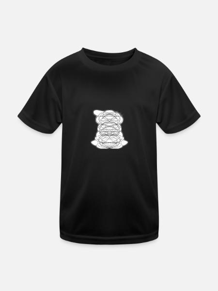 gekritzel - Kinder Funktions-T-Shirt - Schwarz - Vorne
