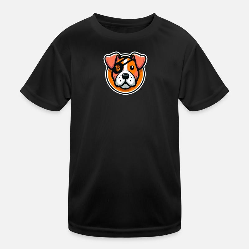 Hund mit Bitcoin Augenklappe Kinder Funktions-T-Shirt