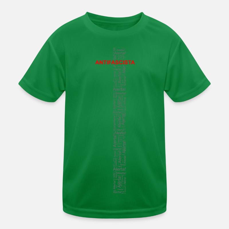 Alerte! Antifasciste ! - Art des mots rouge/gris T-shirt sport Enfant
