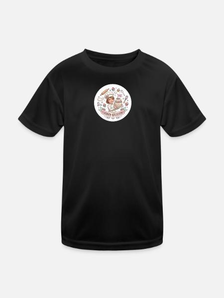 Hobbybäckerin mit Kuchenzauber - Kinder Funktions-T-Shirt - Schwarz - Vorne