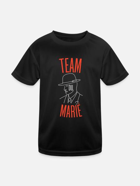 Team des Bräutigams - Kinder Funktions-T-Shirt - Schwarz - Vorne