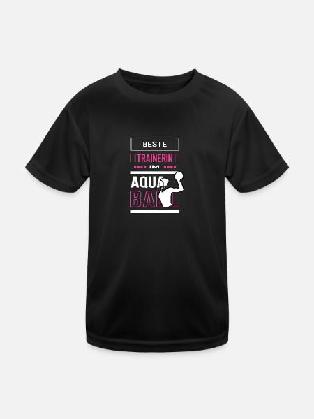 Beste Aquaball Trainerin Aquaballtrainerin Trainer - Kinder Funktions-T-Shirt - Schwarz - Vorne