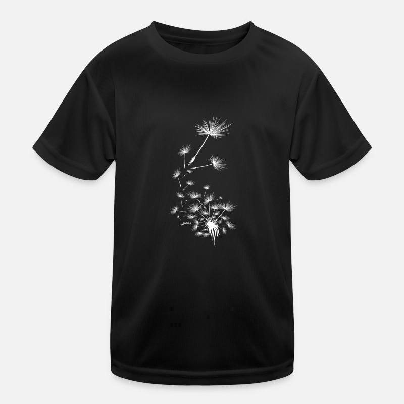 Pusteblume Design 7 - Kinder Funktions-T-Shirt - Schwarz