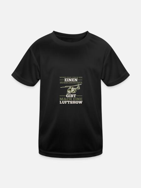 Pilot Helicopter Helicopter - Kids Functional T-Shirt - black - Front