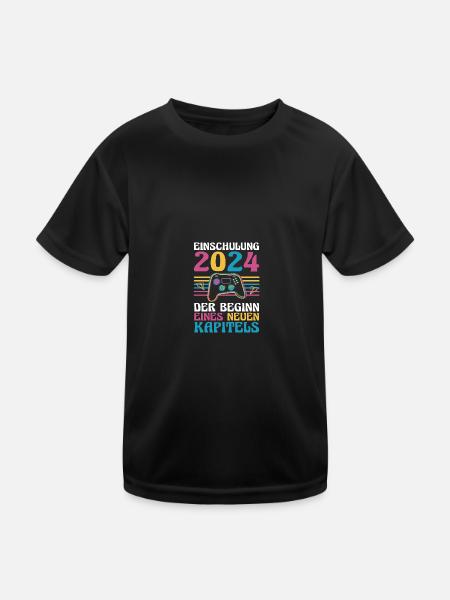 Écolier de 1ère année Retour à l’école Gamer Inscription à l’école - T-shirt sport Enfant - noir - Devant