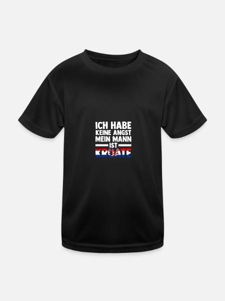 Kroaten Kroate Kroatin Hrvatska Kroatien - Kinder Funktions-T-Shirt - Schwarz - Vorne