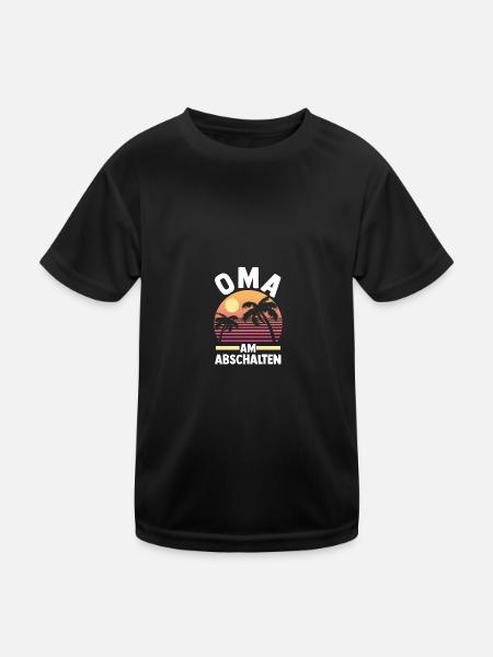 Urlaub Urlauberin Großmutter Oma - Kinder Funktions-T-Shirt - Schwarz - Vorne