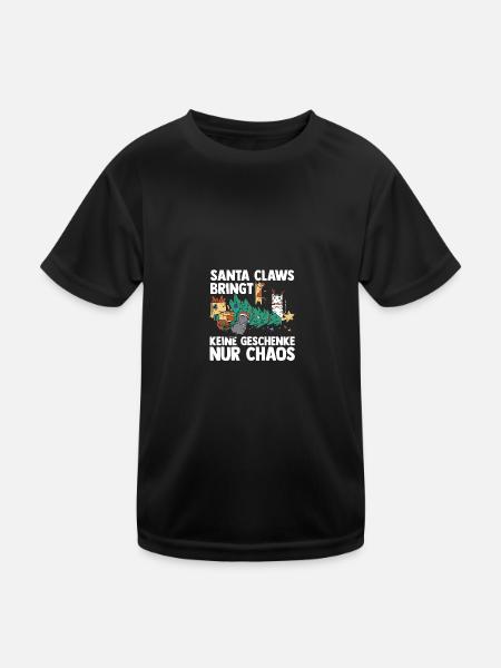 Père Noël Fête de Noël Noël Chats - T-shirt sport Enfant - noir - Devant