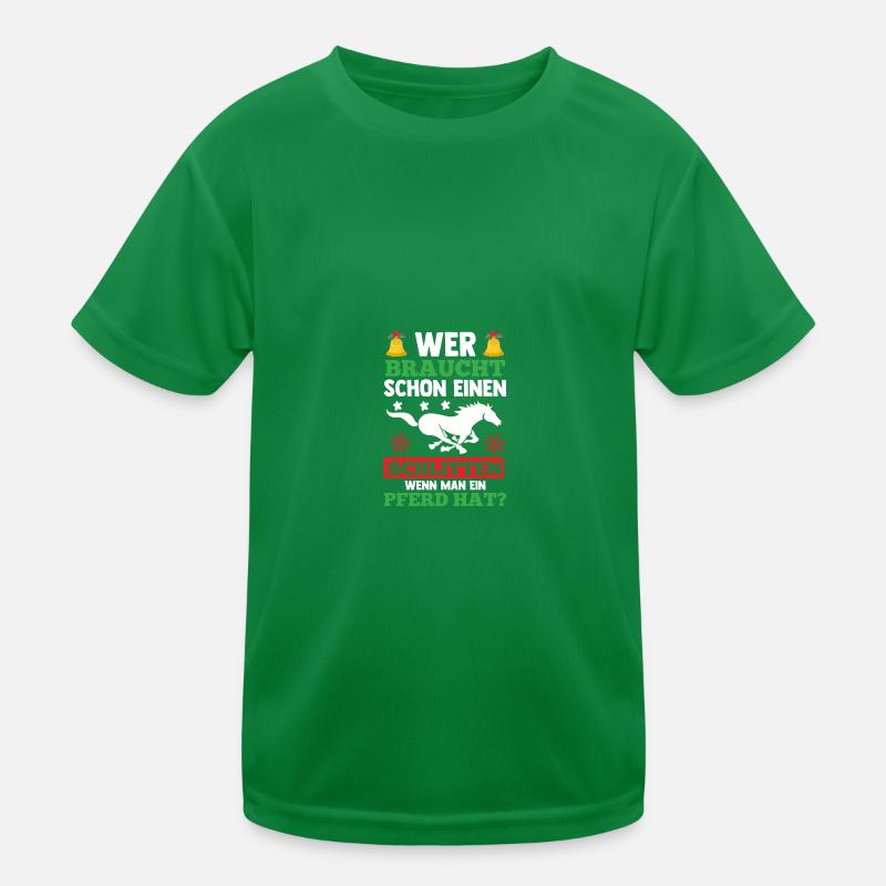 Weihnachtsmann Weihnachten Reiten Reiterin Pferde Kinder Funktions-T-Shirt