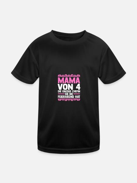 Maman de 4 enfants - T-shirt sport Enfant - noir - Devant
