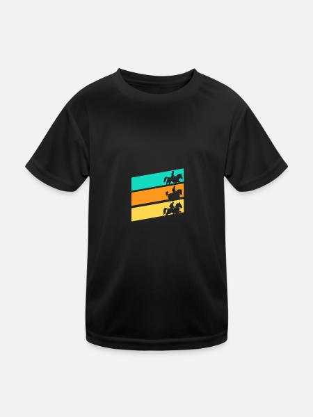 Riding Horses - Kids Functional T-Shirt - black - Front
