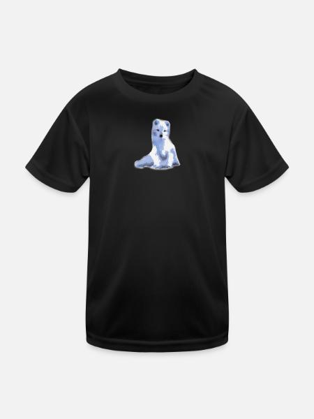 arctic foxy / arctic fox - Kids Functional T-Shirt - black - Front