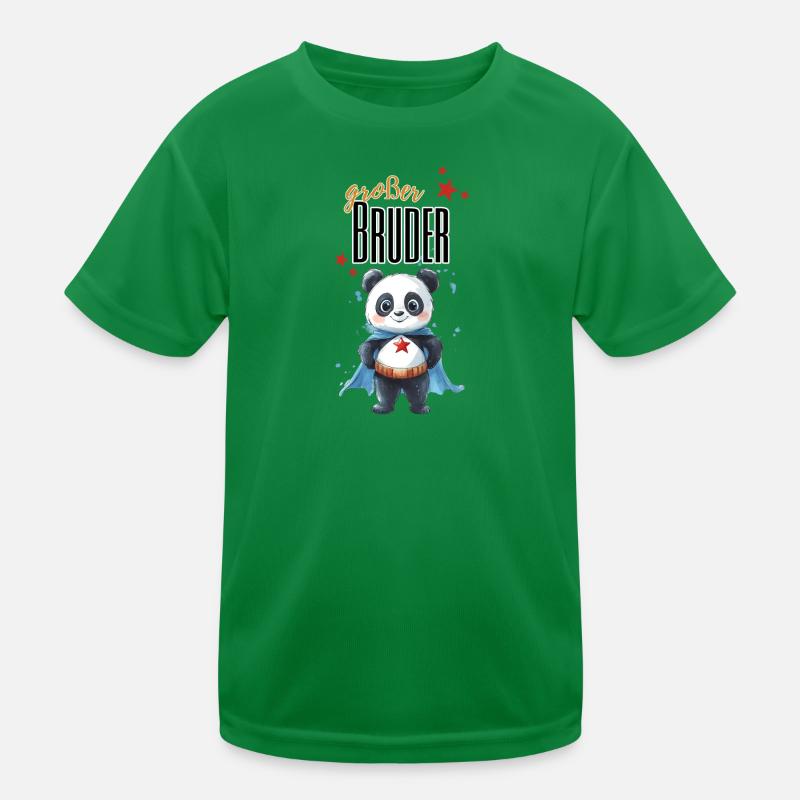 Großer Bruder Panda Superheld Kinder Funktions-T-Shirt