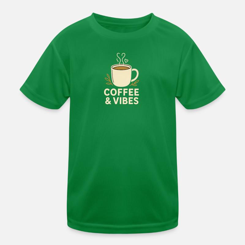 Kaffee & Vibes Becher Illustration Kinder Funktions-T-Shirt