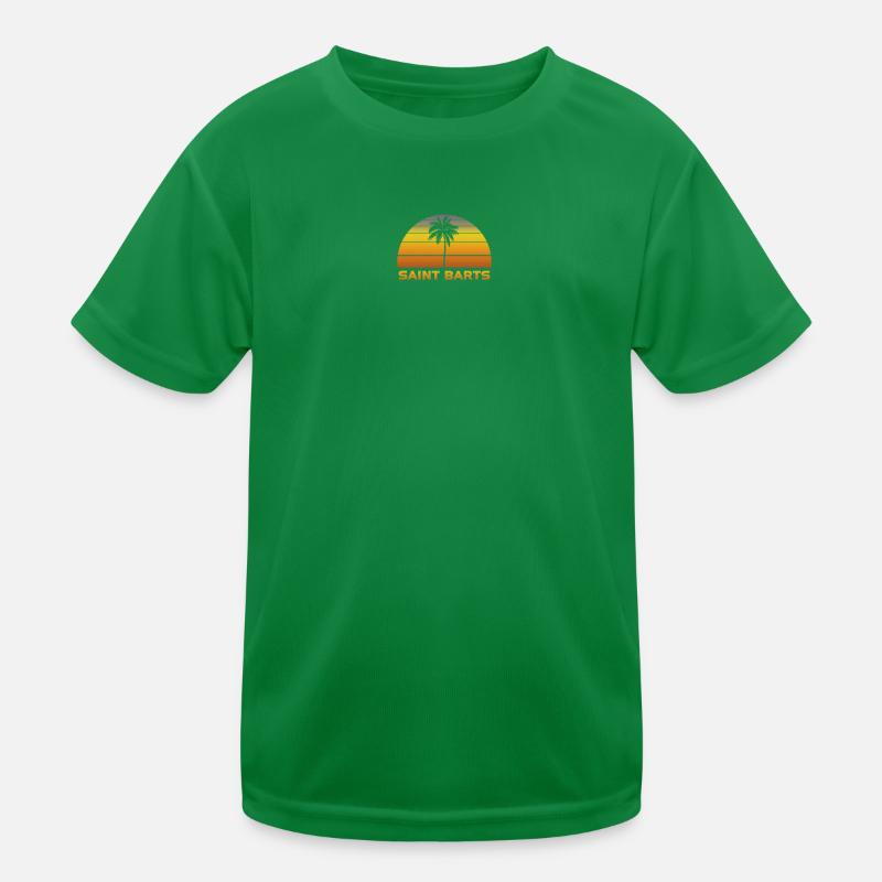 Vintage St Barth Beach Palm Tree Sunset Cool T-shirt sport Enfant