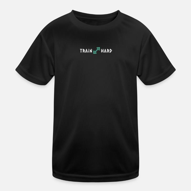 Trainiere hart Kinder Funktions-T-Shirt