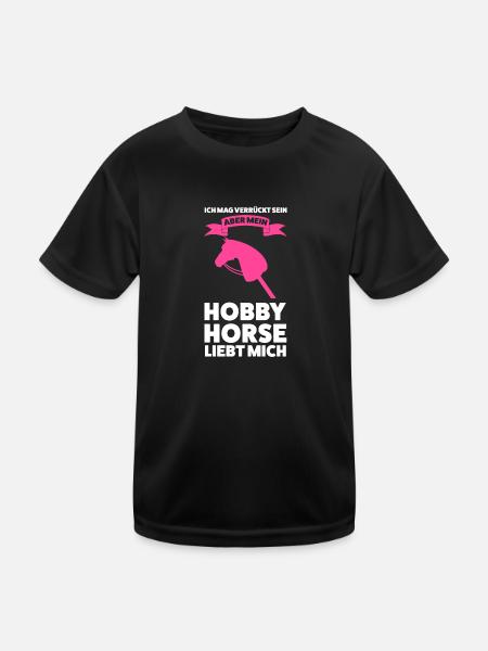 Hobby Horsing Pferd Hobby Horse Geschenk - Kinder Funktions-T-Shirt - Schwarz - Vorne