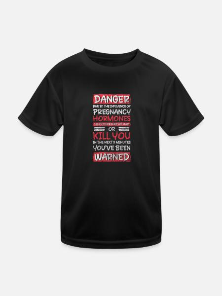 Pregnant Dad Big Love Belly - Kids Functional T-Shirt - black - Front