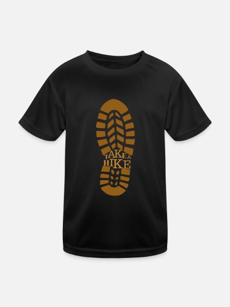 Wandern - Kinder Funktions-T-Shirt - Schwarz