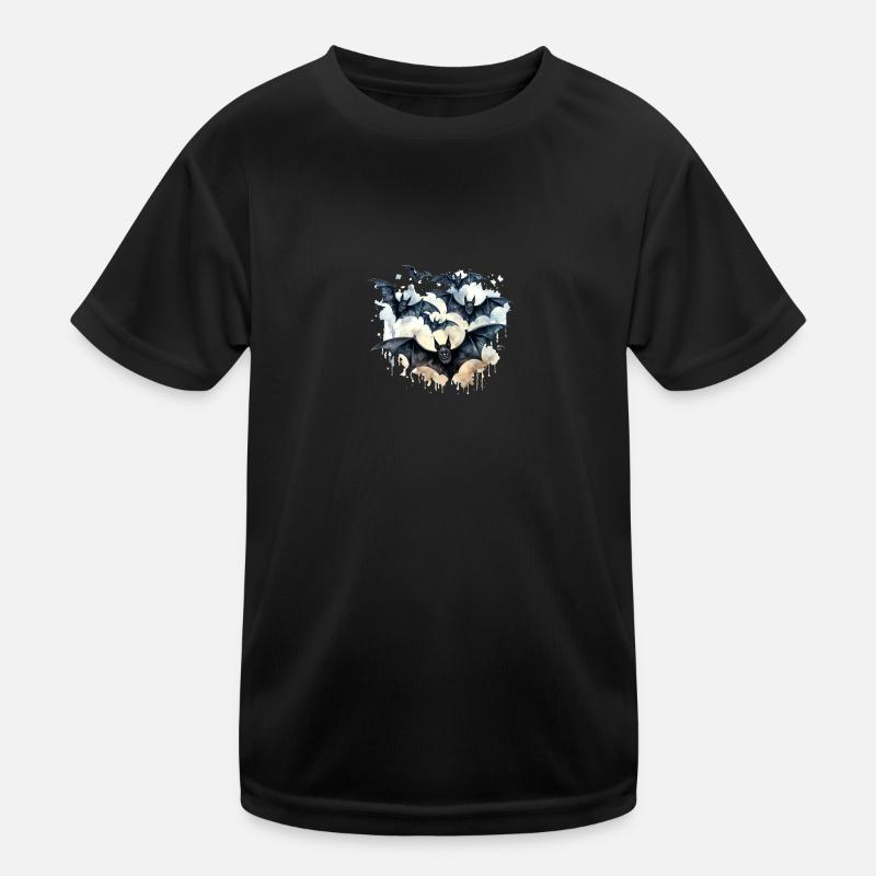 Fledermäuse - Kinder Funktions-T-Shirt - Schwarz