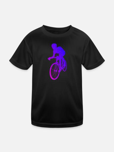 Damen Rennradfahren Road Bike Rennradfahrer - Kinder Funktions-T-Shirt - Schwarz - Vorne