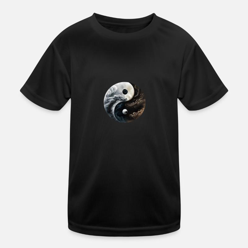 Ying Yang Motiv Kinder Funktions-T-Shirt