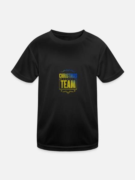 Christmas Crew - Kinder Funktions-T-Shirt - Schwarz - Vorne