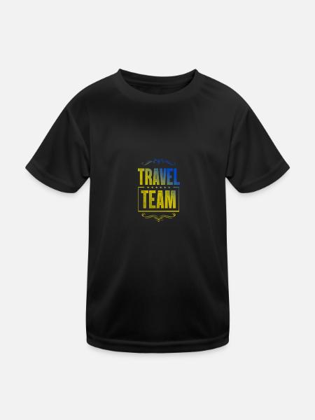 Travel Crew - Kinder Funktions-T-Shirt - Schwarz - Vorne