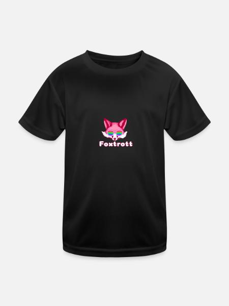 Foxtrott, Fuchs,brille, Tanz, standardtanz - Kinder Funktions-T-Shirt - Schwarz - Vorne