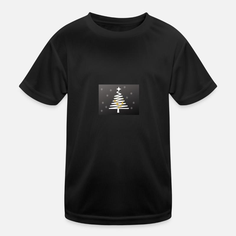 Tannenbaum - Kinder Funktions-T-Shirt - Schwarz