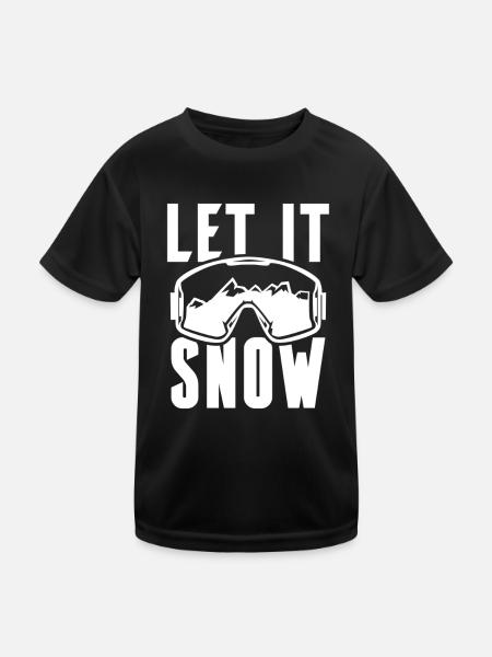 Let it Snow Winter Ski - Kids Functional T-Shirt - black - Front