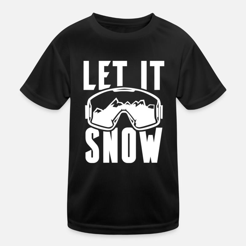 Let it Snow Winter Ski Kinder Funktions-T-Shirt