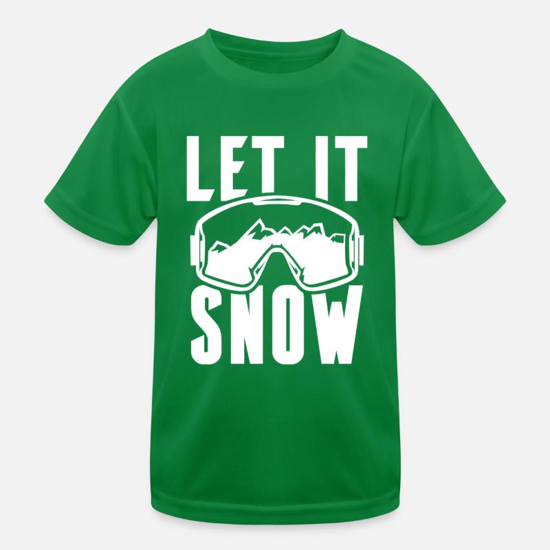Let it Snow Winter Ski Kids Functional T-Shirt