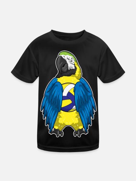 Parrot Volleyball Player Volleyball - Kids Functional T-Shirt - black - Front