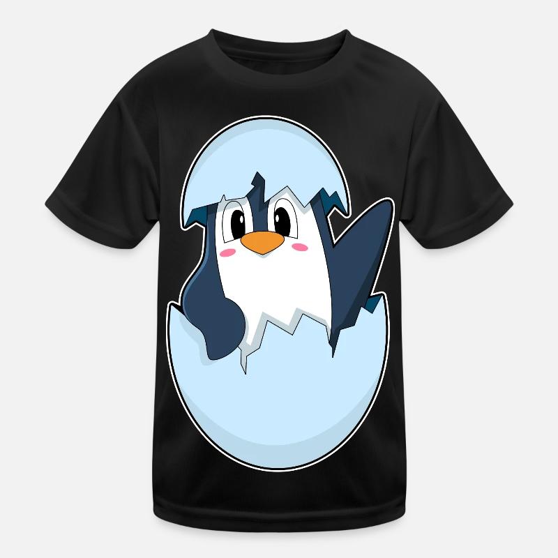 Pinguin Eierschale Kinder Funktions-T-Shirt