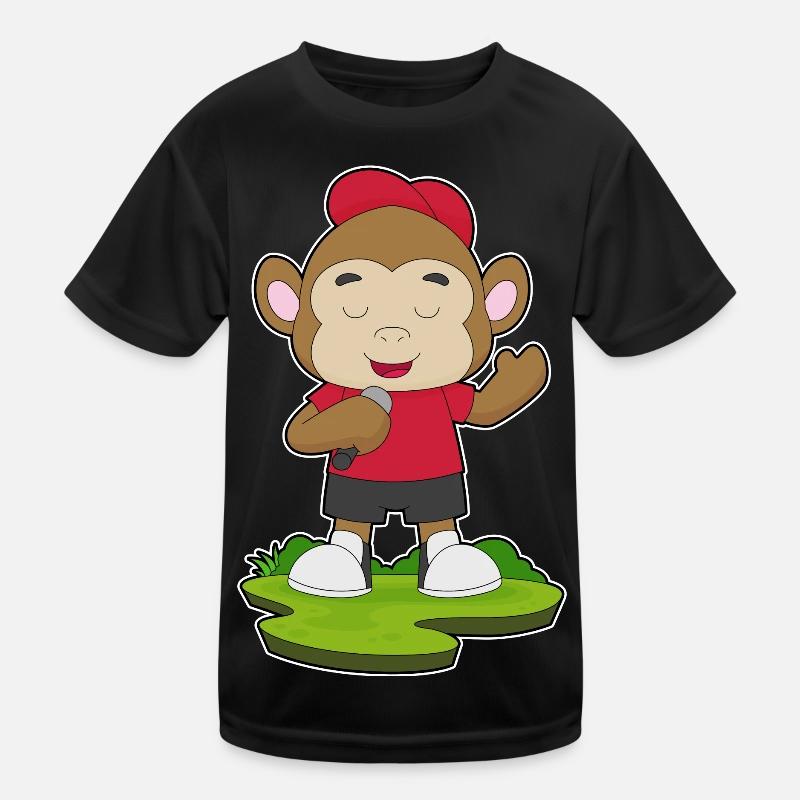 Monkey Singer Microphone Singing Kids Functional T-Shirt