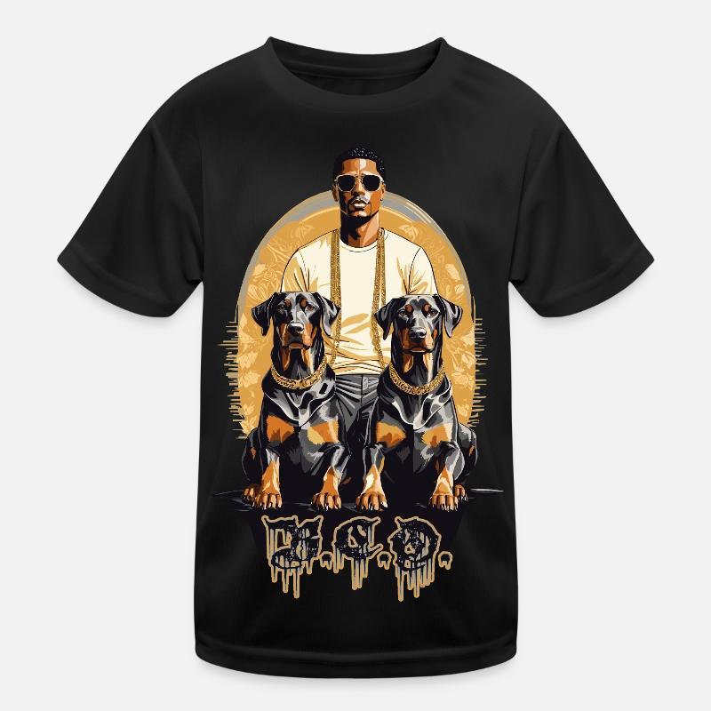 Rapper mit Dobermänner Kinder Funktions-T-Shirt