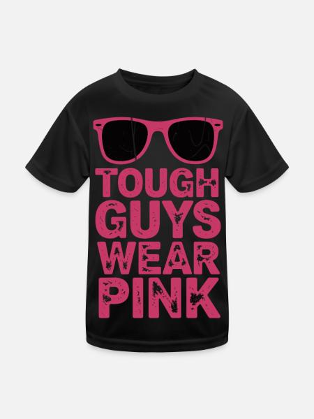 Tough Guys Wear Pink - Kinder Funktions-T-Shirt - Schwarz - Vorne