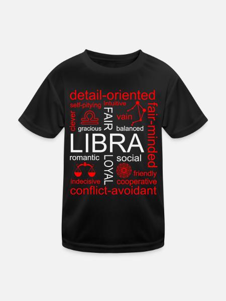 Libra Zodiac Sign - Kids Functional T-Shirt - black - Front