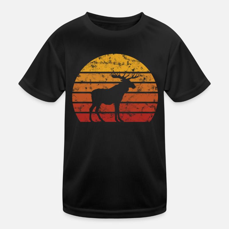 Elch Geweih Hirsch Elche Vintage Norwegen Geschenk Kinder Funktions-T-Shirt