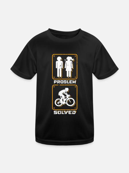 Funny cyclist - Kids Functional T-Shirt - black - Front